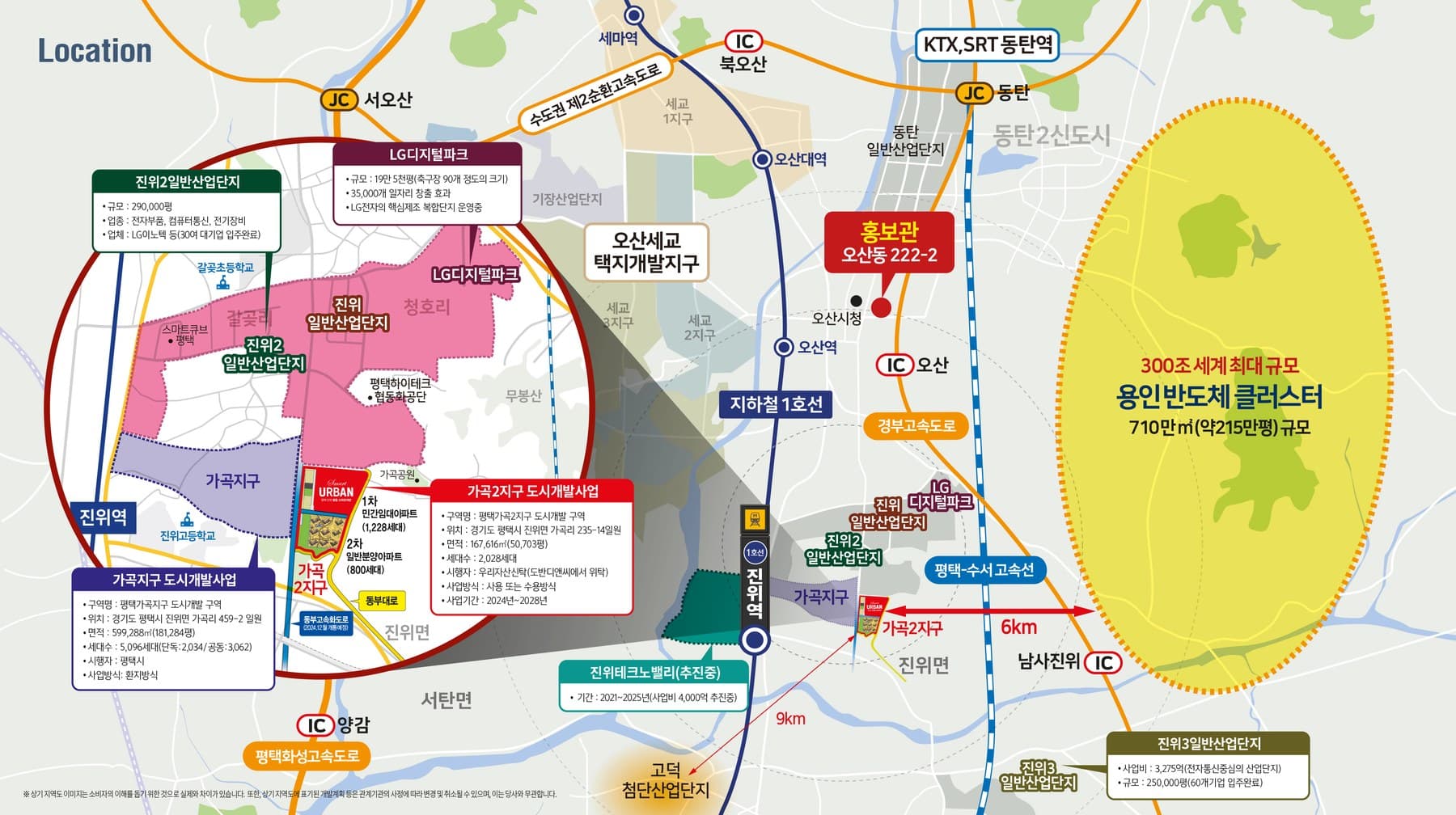 쌍용 스마트어반 광역 위치도 — KTX·SRT 동탄역, 경부고속도로, 수도권 제2순환고속도로 접근성